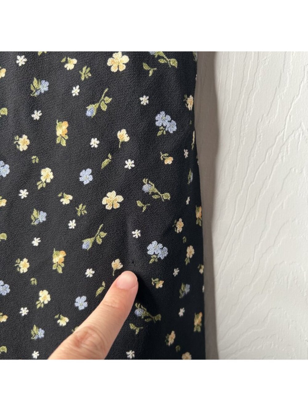 Reformation Fraise Black Floral Printed Tie Front Mini Dress Women's Size 0 - Picture 8 of 14